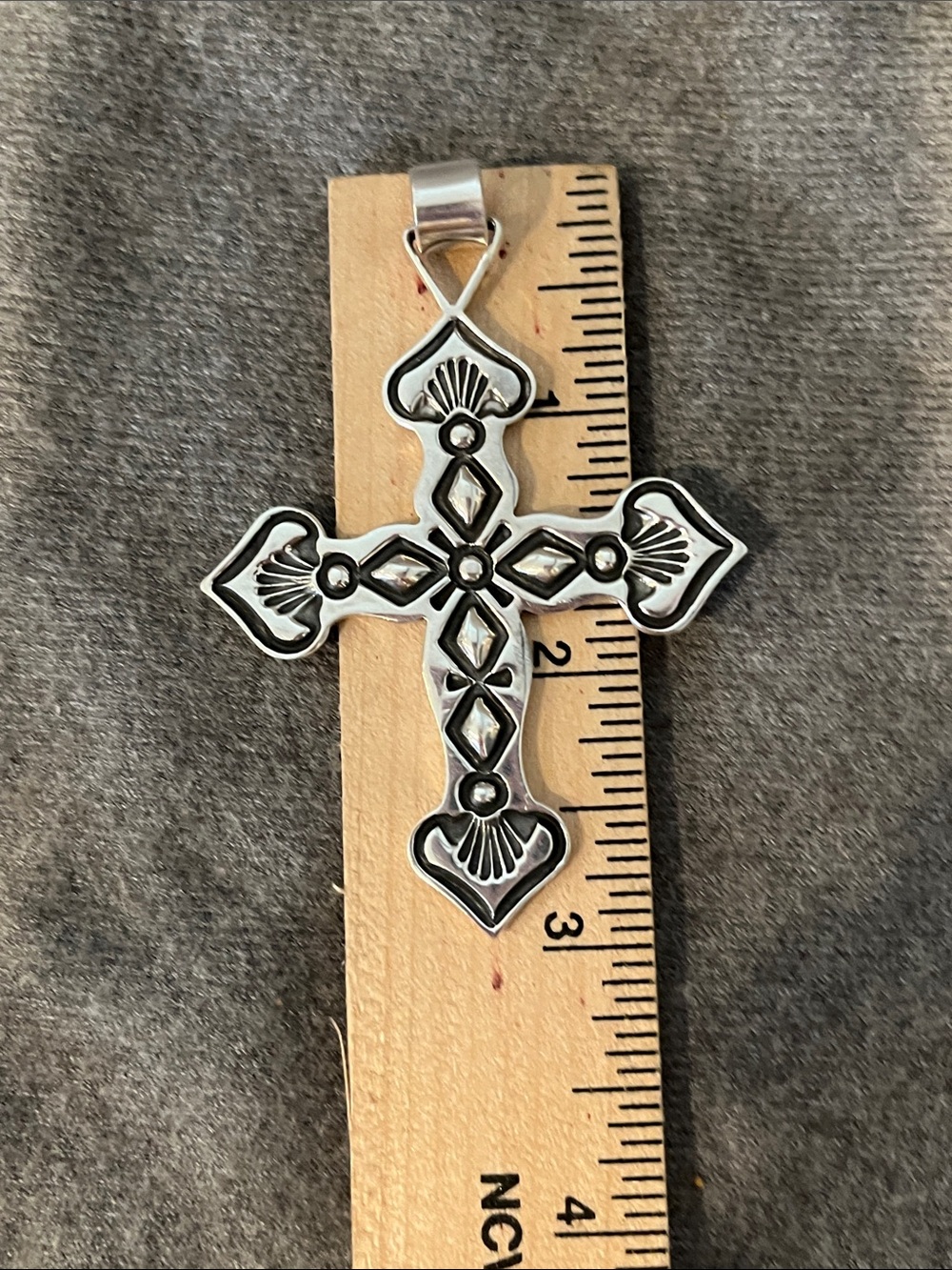 Sterling Phillip Guerro Navajo Cross Pendant - Picture 5 of 9